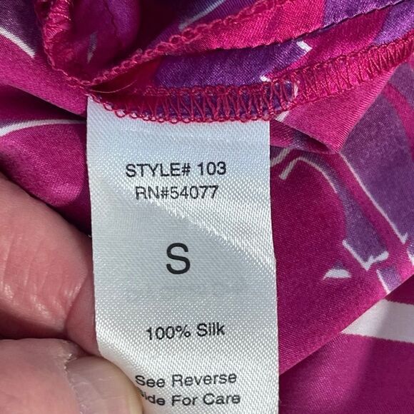 CAbi Cosmo 100% Silk Floral Sleeveless Tunic Top Sz S - Picture 8 of 9